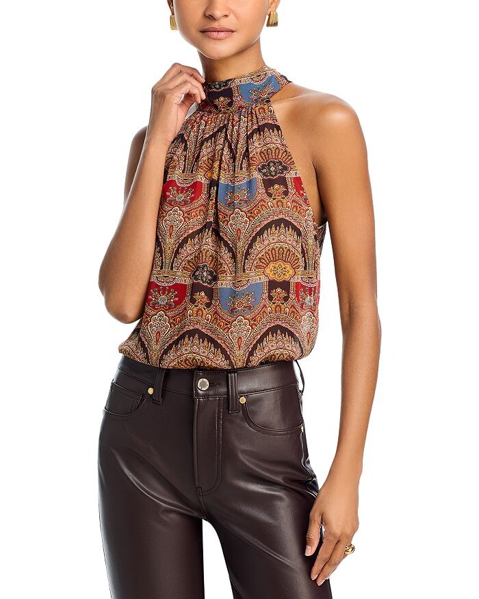 

Вероника Бирд Таниша Пейсли Топ с лямкой на шее Veronica Beard, мультиколор