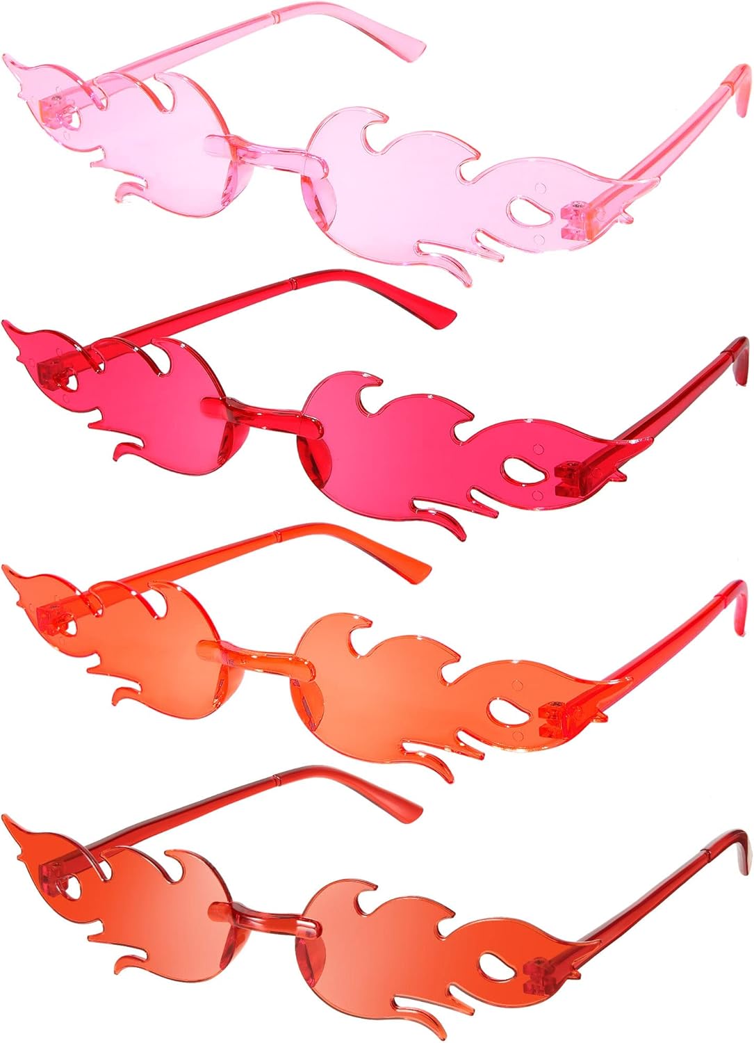 

EBOOT 4/8 пар очков Fire Flame без оправы, солнцезащитные очки Fire для женщин и мужчин, для Нового года, Дня святого Валентина, Дня святого Патрика. Декор для вечеринки, Chic Color