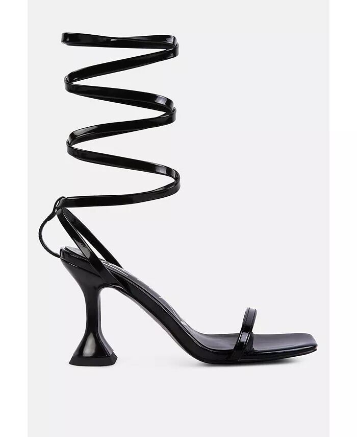 Женские босоножки Lewk Strappy Tie Up Spool Heel London Rag, черный