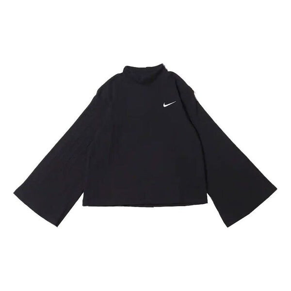 

Футболка (WMNS) Nike Sportswear ribbed Knit High Collar Long Sleeves Knit Long Sleeves Black, черный