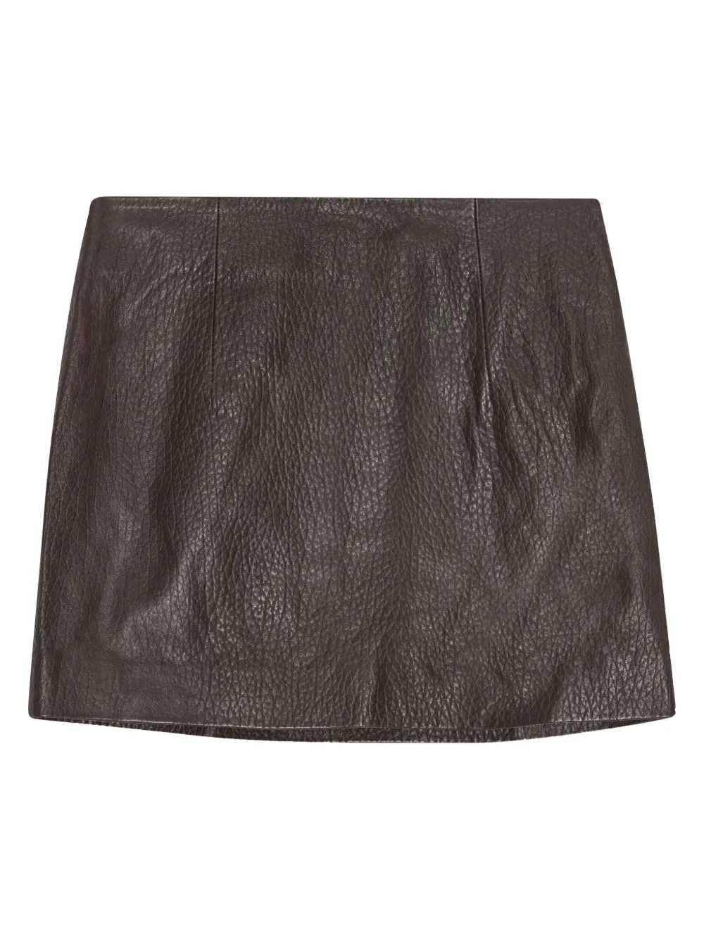 

Кожаная юбка мини на молнии REMAIN, коричневый