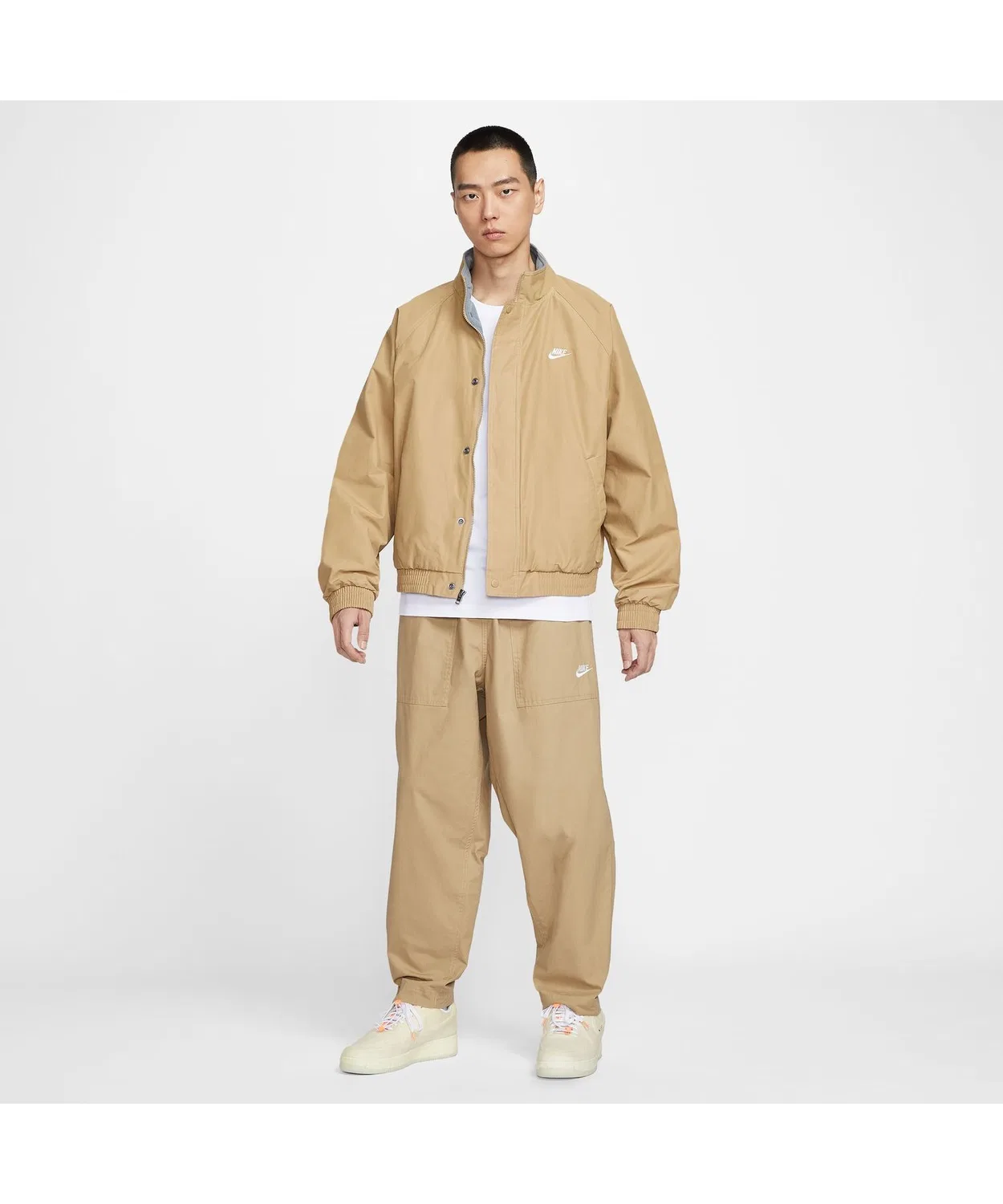 Куртка Nike Club Futura, свободная, бежевая — фото 4