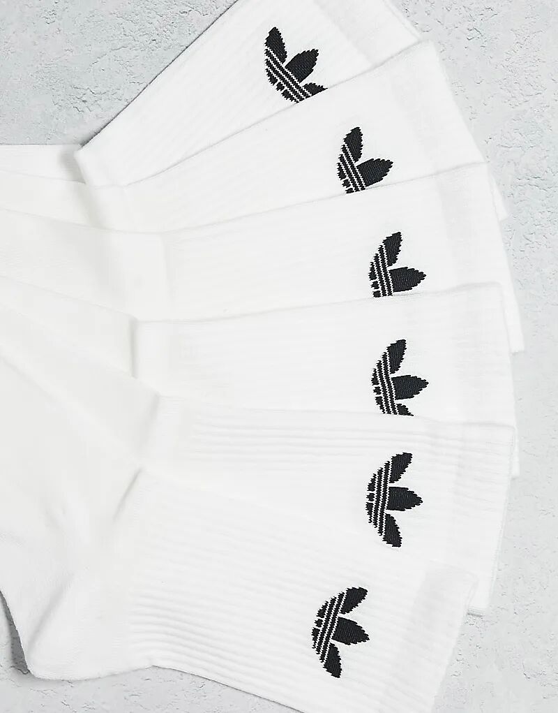 Носки Adidas Originals Trefoil, 3 пары, белые — фото 3