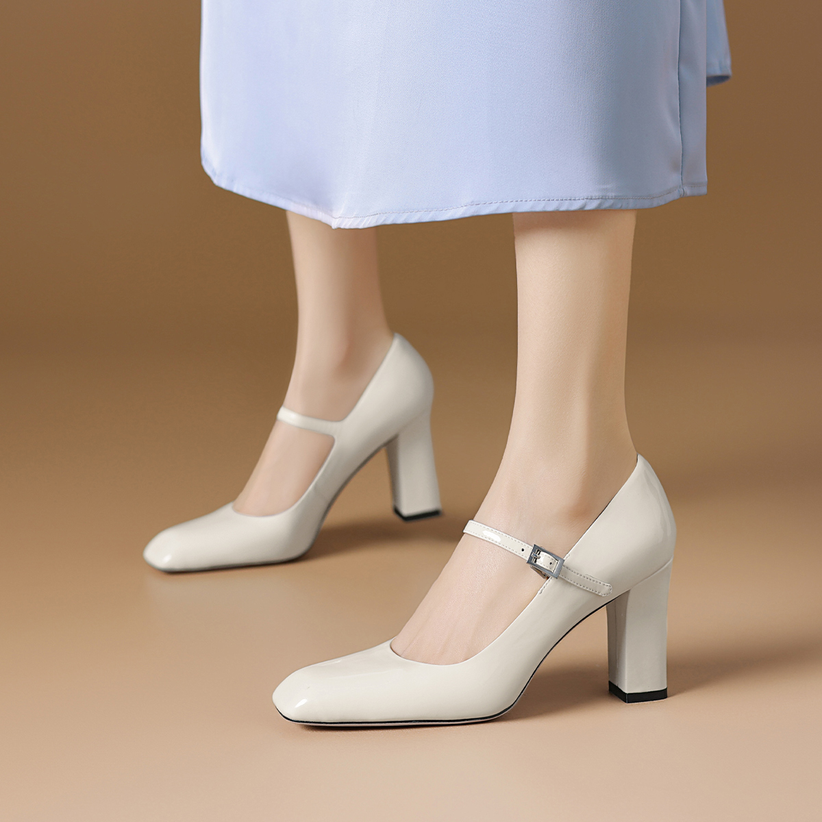 Rosa Bianca Женские туфли на высоком каблуке с белой овчинной стелькой, цвет White Sheepskin Insole — фото 3