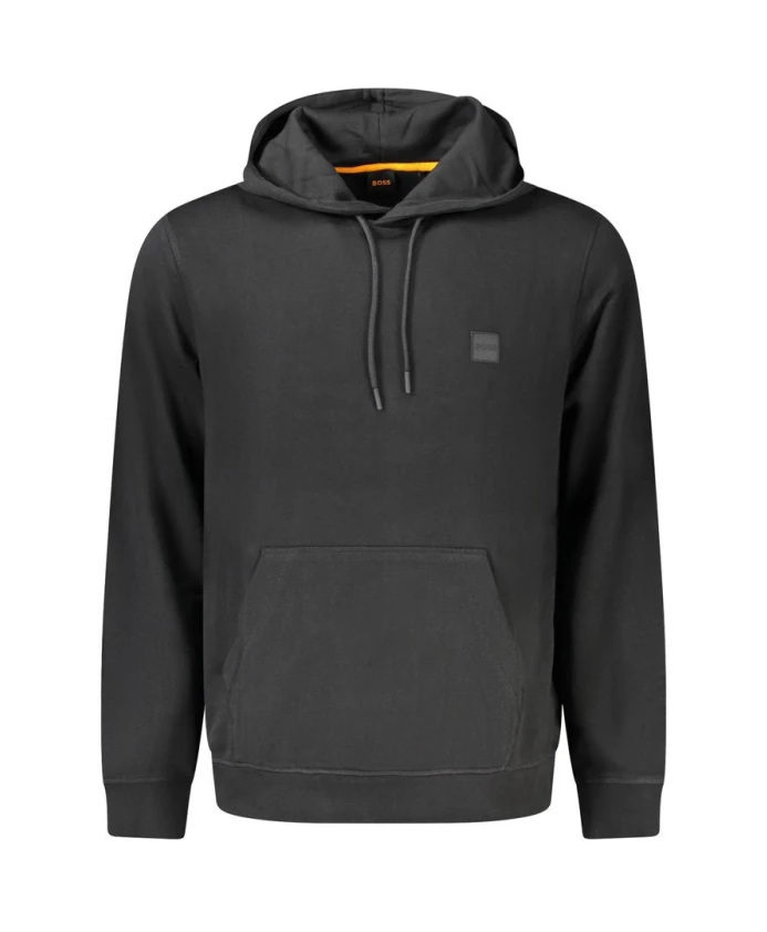 

Черная хлопковая мужская толстовка с капюшоном Hugo, черный