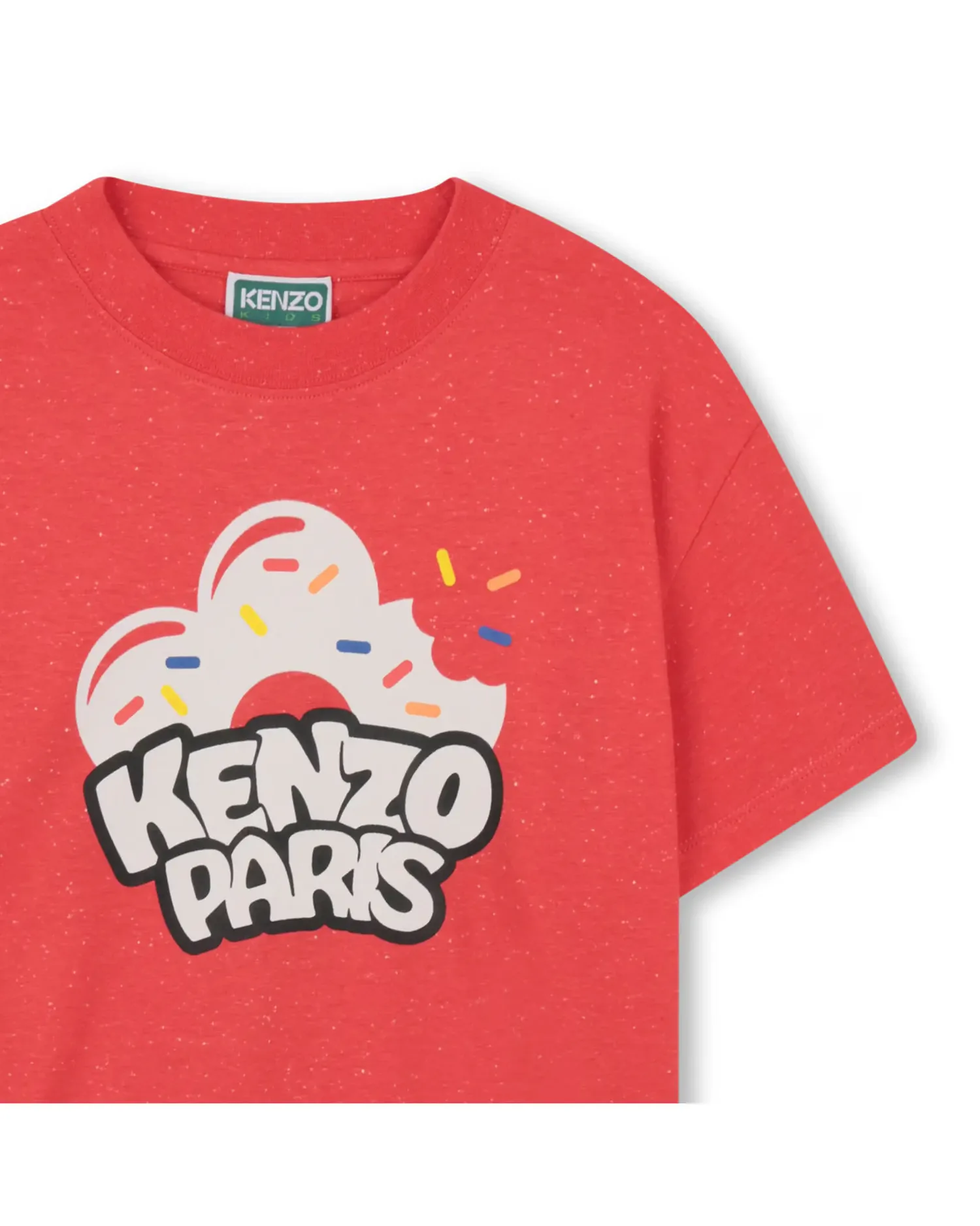 Детская футболка с французскими рукавами с большим принтом из хлопка Kenzo Kids, красный — фото 2