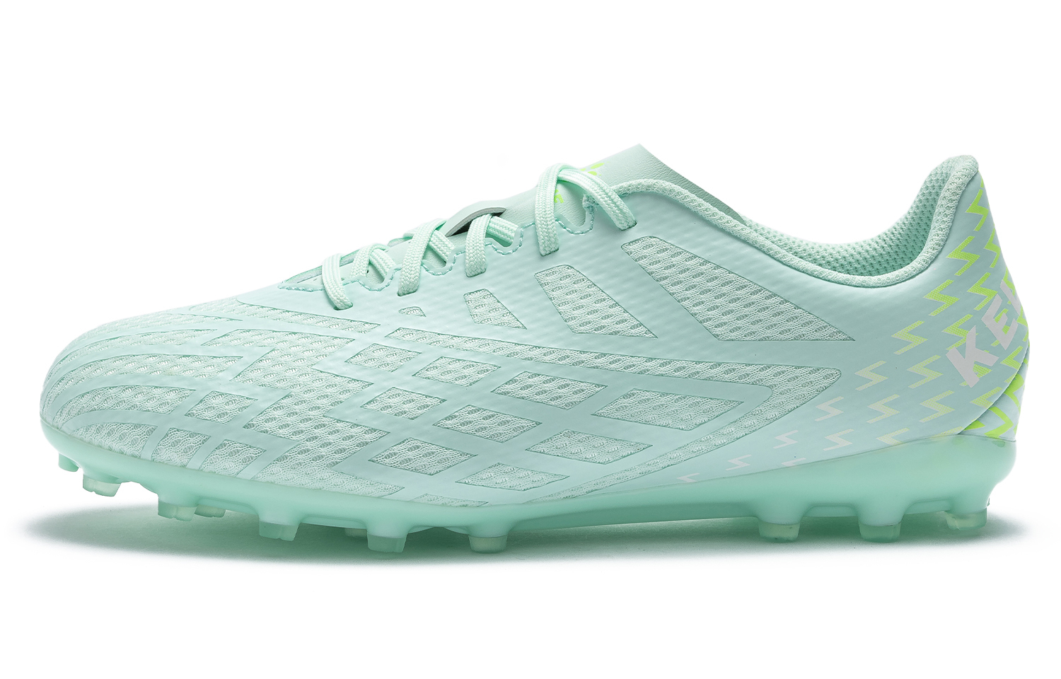 

KELME Мужские и женские футбольные бутсы Glimpse MG с резиновыми короткими шипами, противоскользящие, дышащие, с поддержкой стопы, цвет зеленый — мятно-зеленый, цвет Mint Green