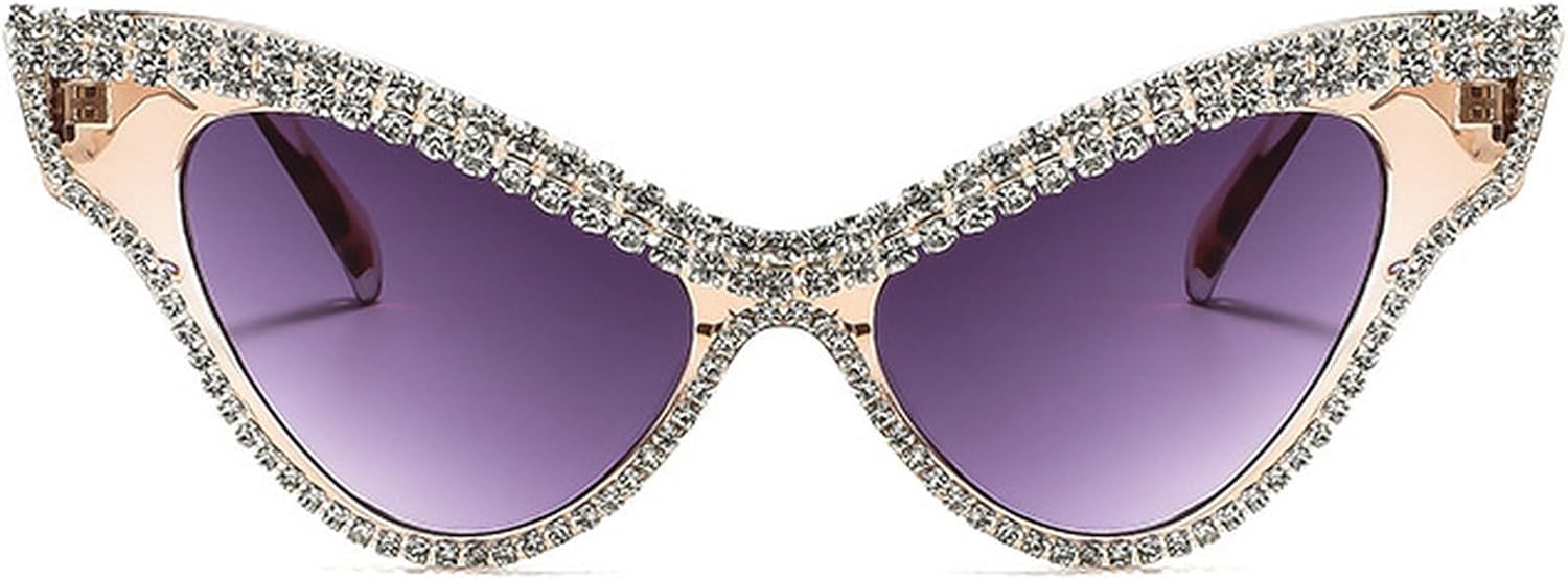 

Роскошные солнцезащитные очки «кошачий глаз» для женщин, украшенные стразами, модные солнцезащитные очки с бриллиантовым блеском, защита от ультрафиолета UV400 mincl, Brown