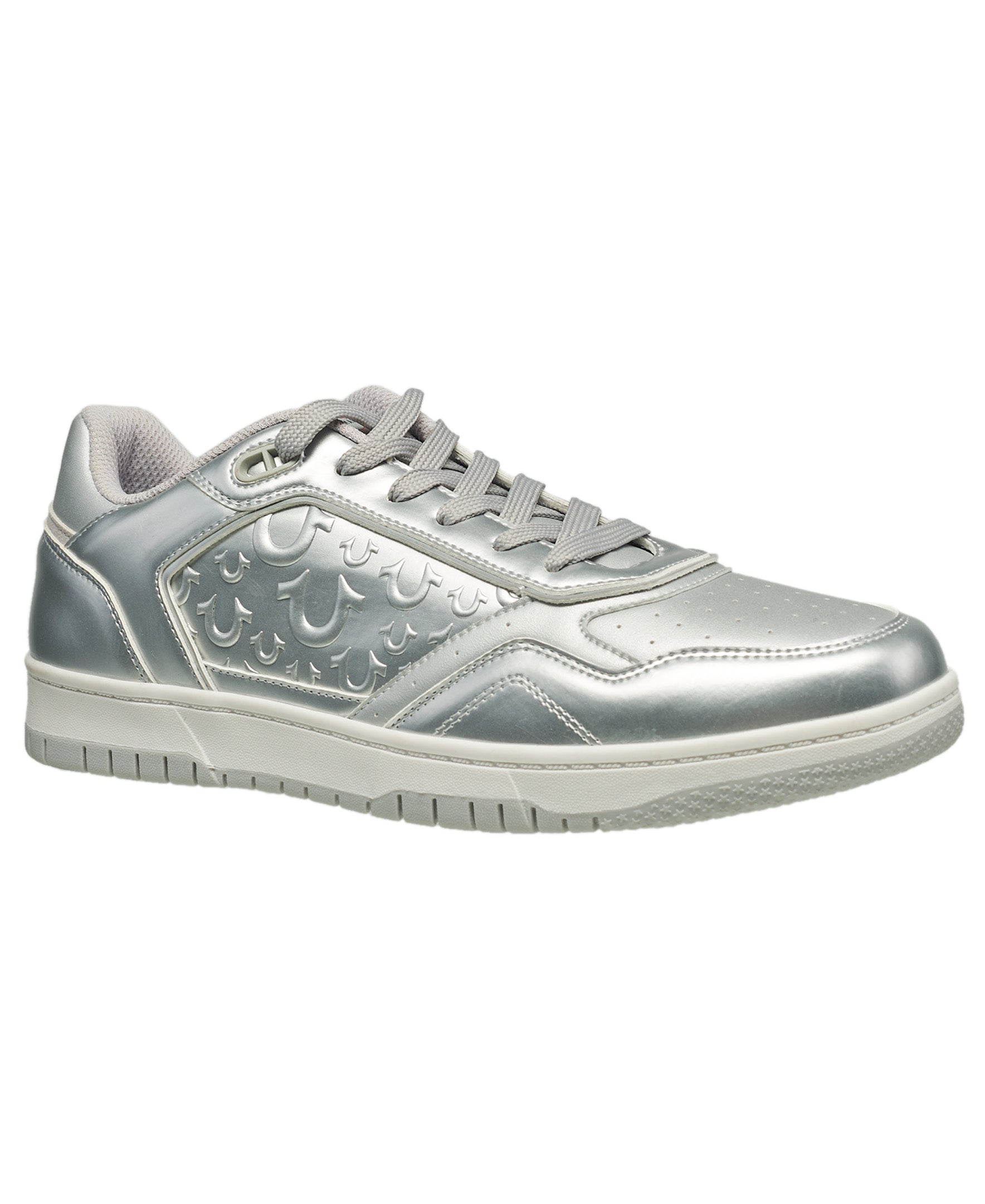 

True Religion Мужские кроссовки Jones Court с тиснением, Silvr