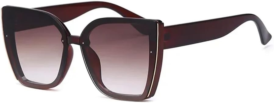 

Модные солнцезащитные очки в крупной оправе «кошачий глаз» для женщин, для мужчин и для активного отдыха, вождения, путешествий, с защитой от УФ-излучения UV400 KTUCN, Brown