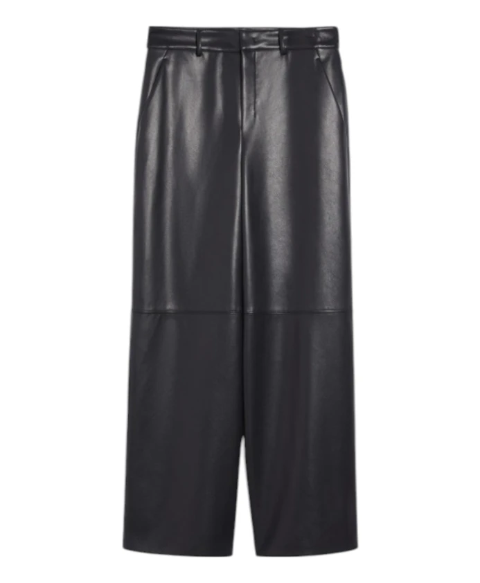 

Широкие брюки из искусственной кожи с покрытием Max Mara, черный