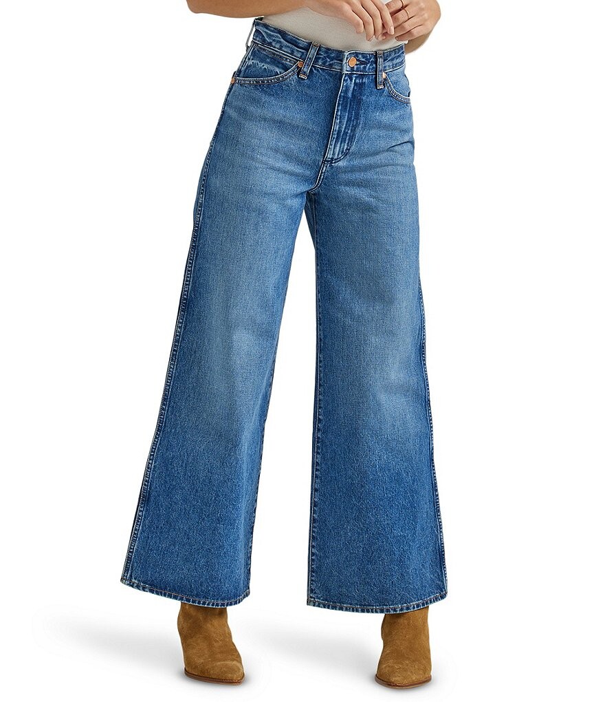 

Джинсы Wrangler Pre Loved World Wide с высокой посадкой и широкими штанинами, синий