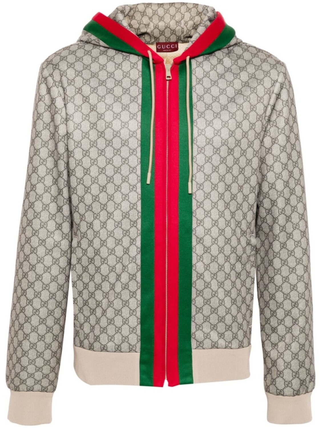 

Gucci куртка с капюшоном из джерси Web, нейтральный цвет