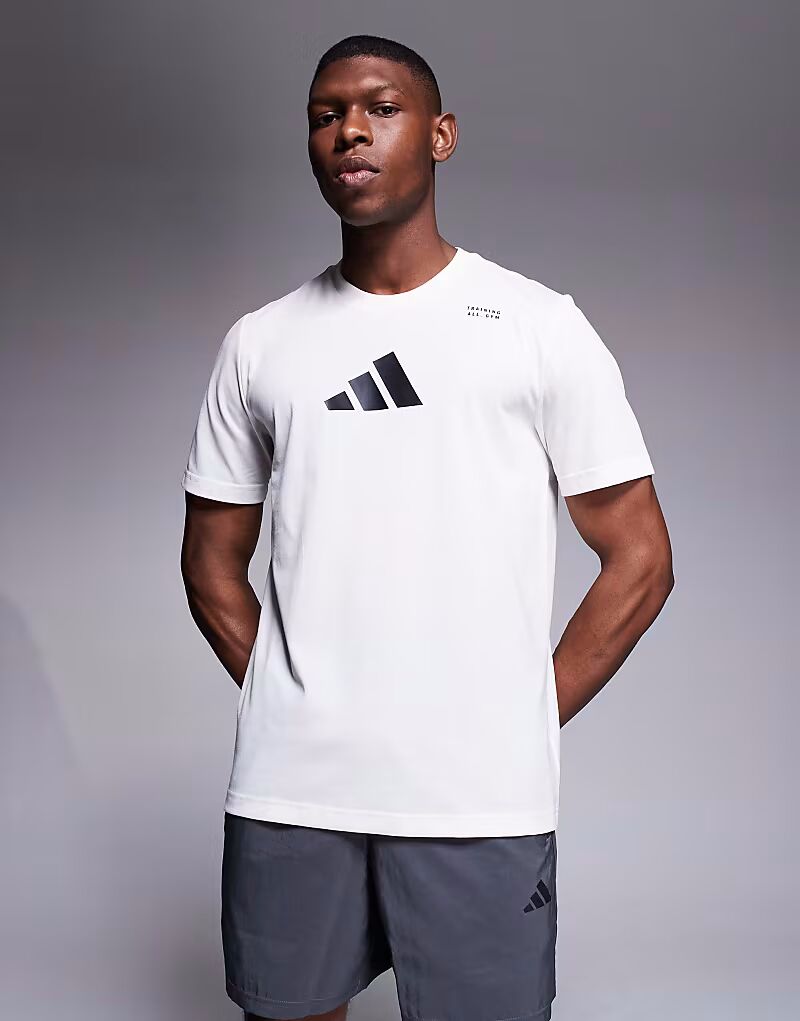 Футболка Adidas Training с графическим принтом белого цвета Adidas Performance — фото 3
