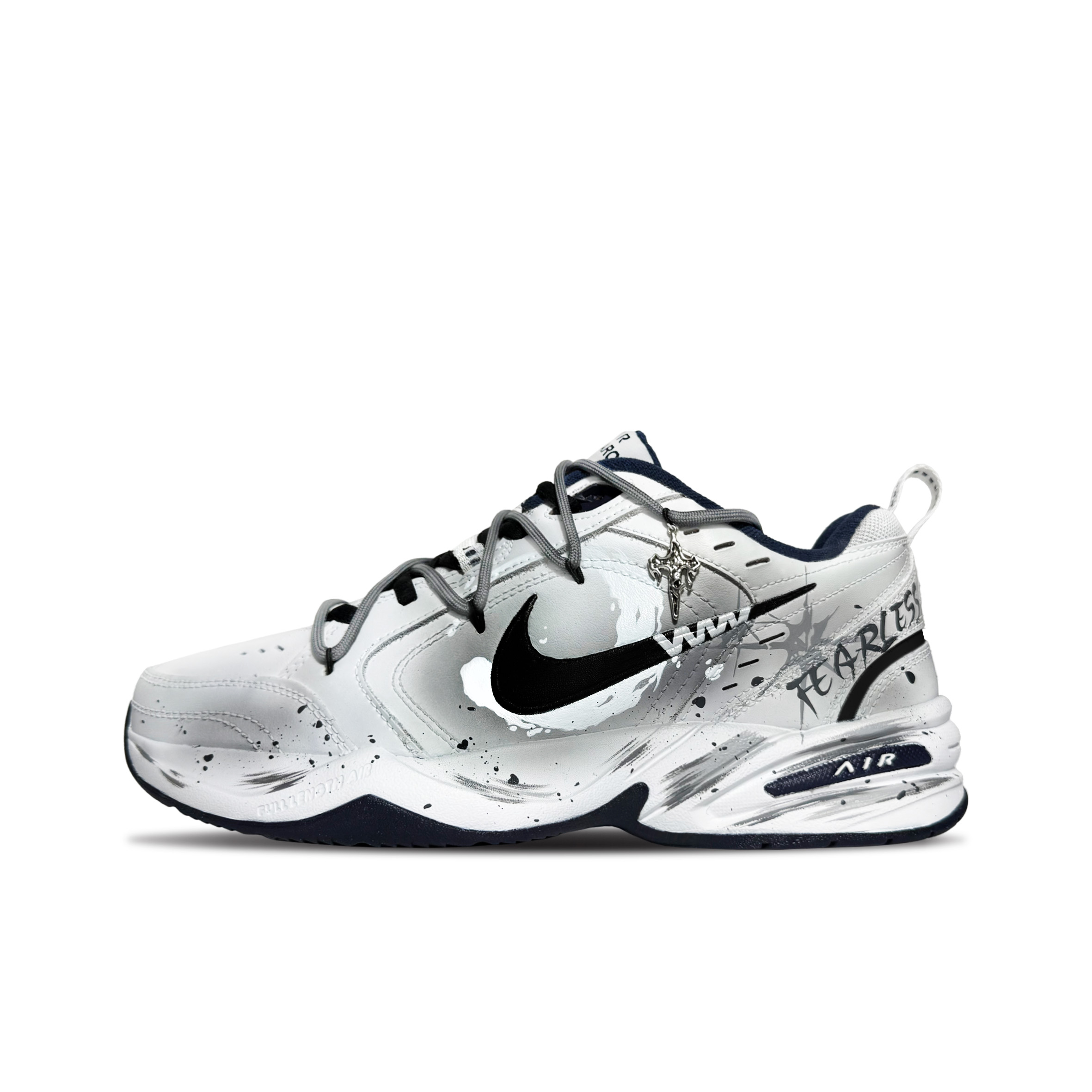 

Nike Air Monarch 4 Star · Infinity Износостойкие низкие массивные кроссовки унисекс серый черный белый