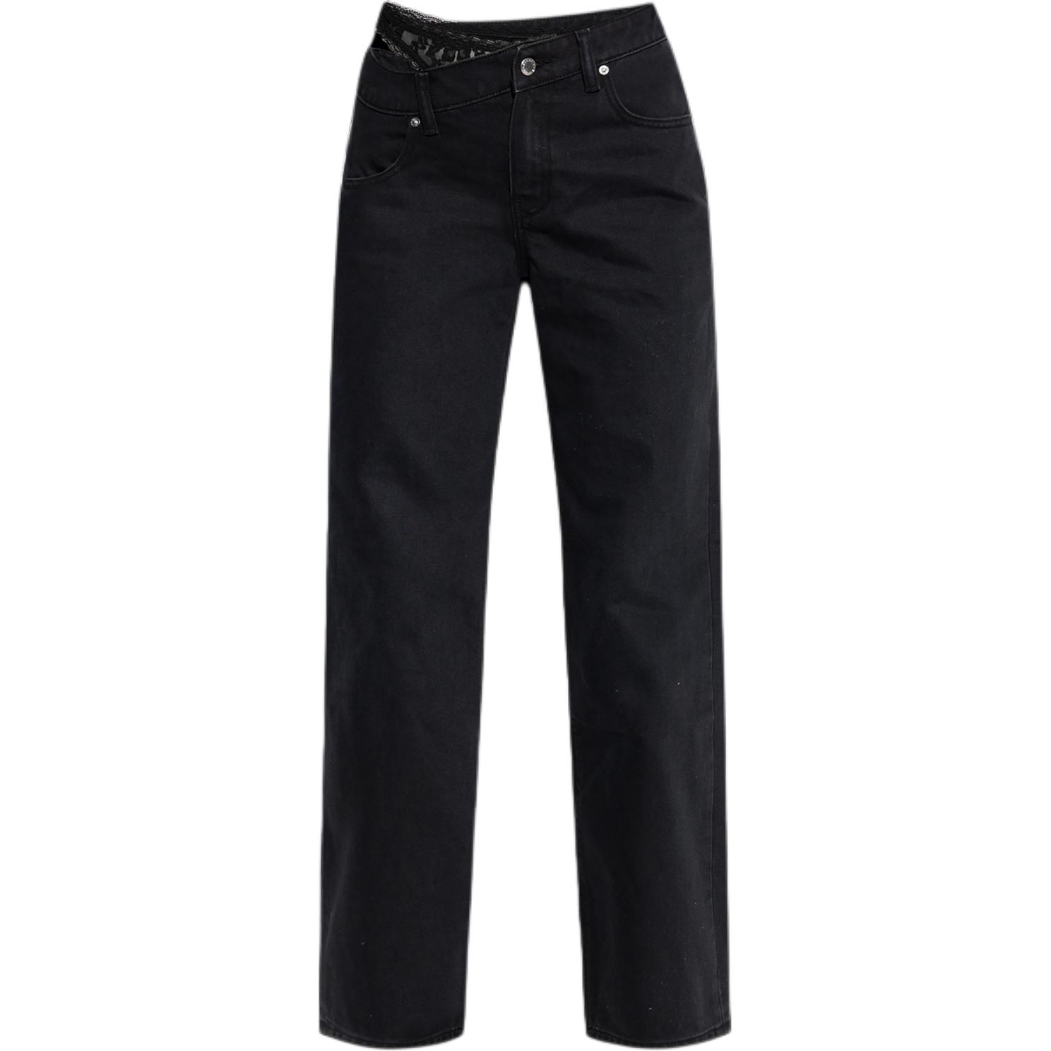 

Дизайнерские джинсы с боковым кружевом Alexander Wang, черные