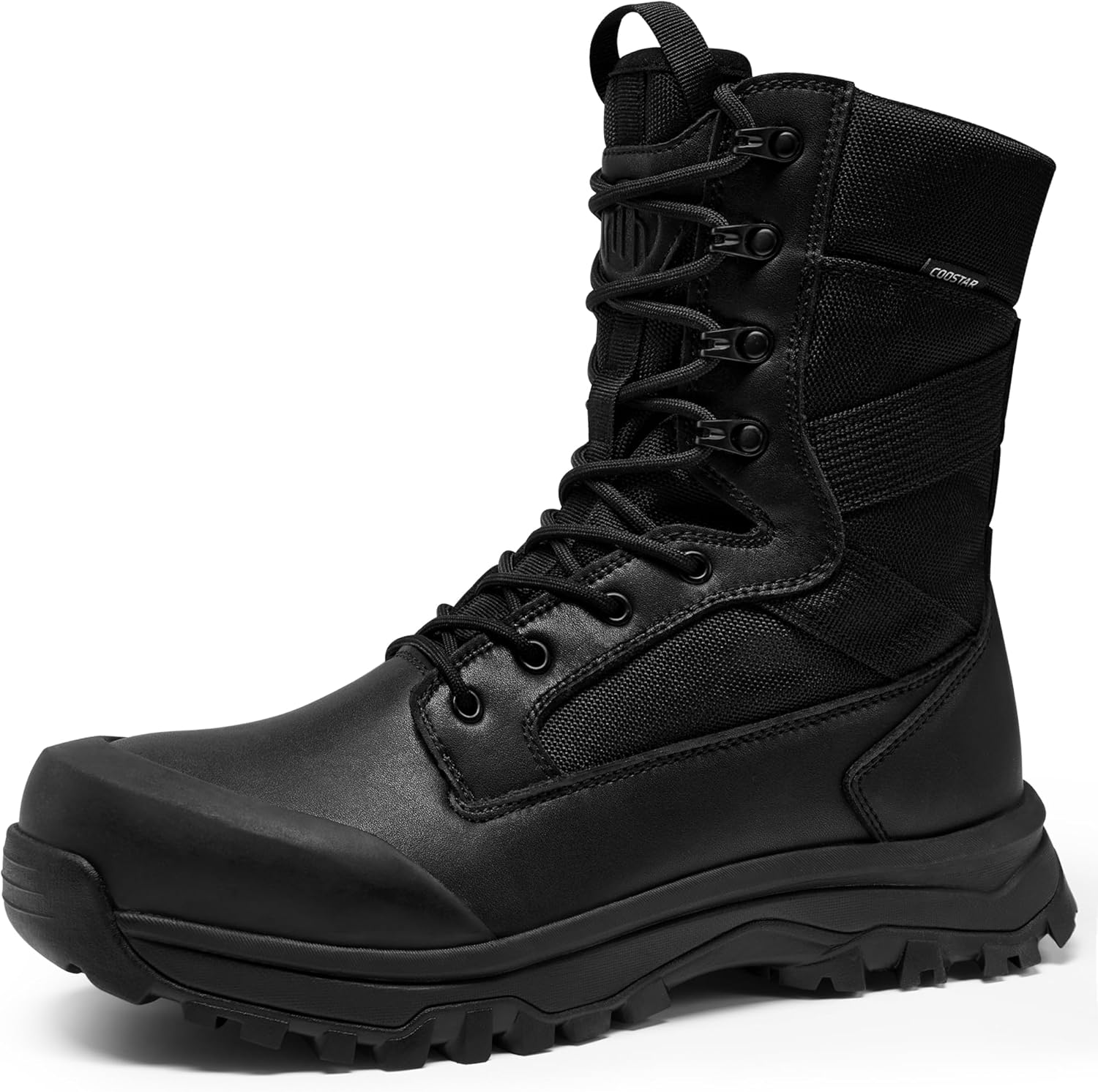 

Тактические ботинки Coostar для мужчин, легкие военные боевые ботинки с боковой молнией, для мотоциклистов и походов, 20 см, черный