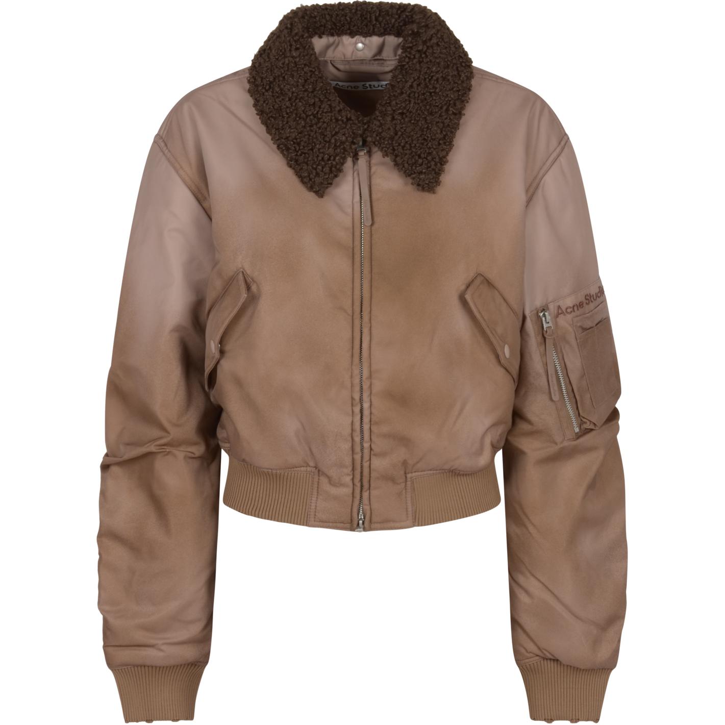 

Acne Studios Куртка-бомбер с меховым воротником, Sandy Beige