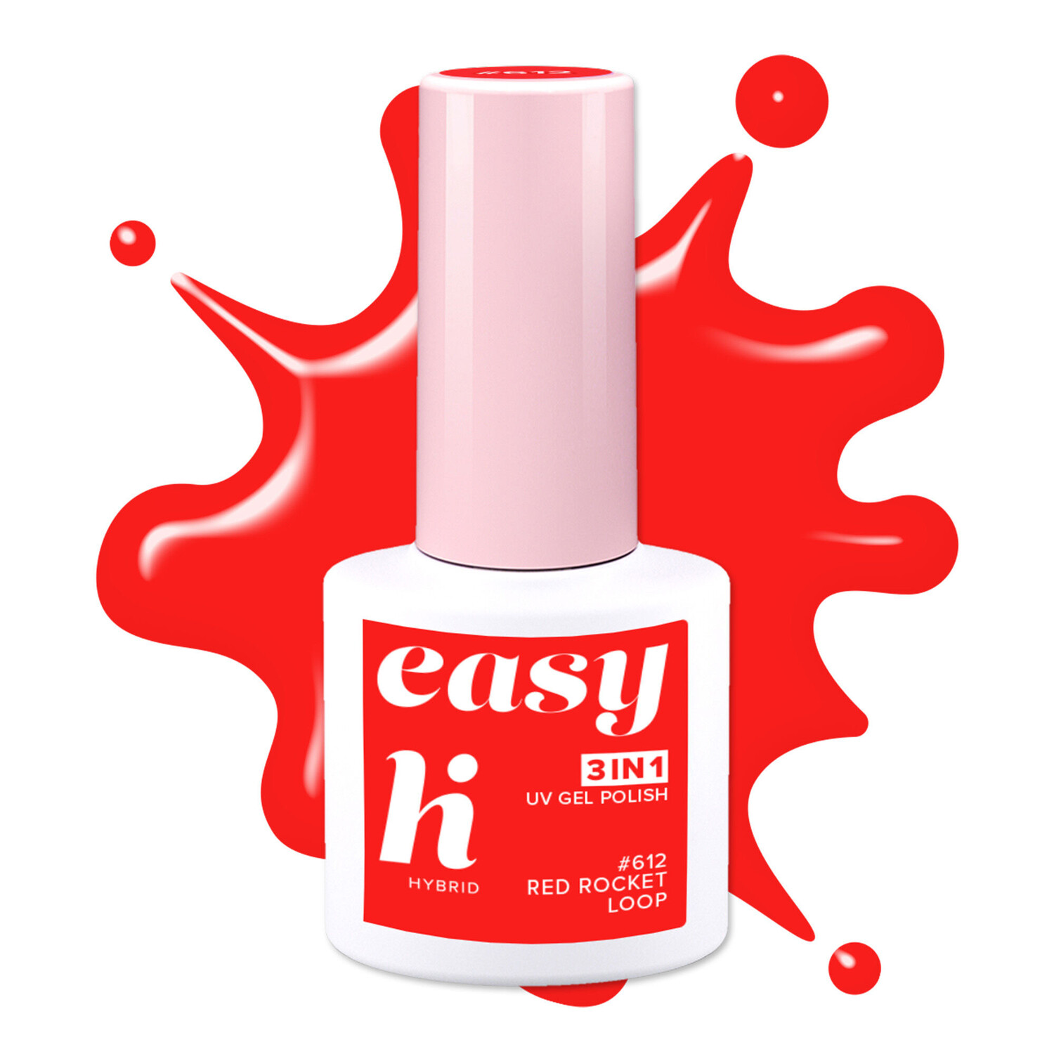 

Гибридный лак для ногтей 612 red rocket loop Hi Hybrid Easy 3W1, 5 мл