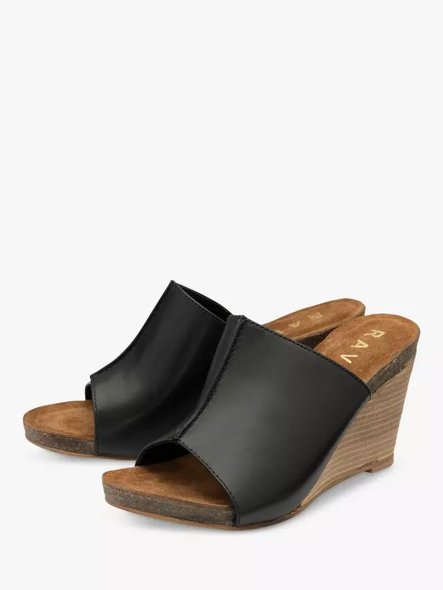 Сандалии Ravel Corby Leather Wedge, черный — фото 2