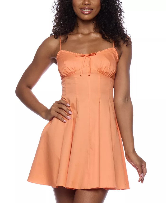 

Мини-платье из хлопка с оборками и без рукавов для юниоров Alex & Sophia, оранжевый