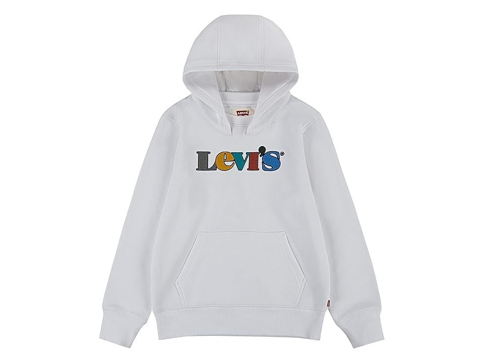 Детская толстовка Levi's с капюшоном, белая, с графическим принтом, из хлопковой смеси, с длинными рукавами, GBO186 — фото 3