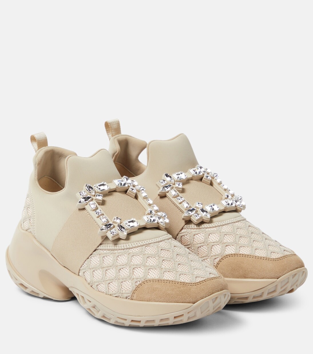 Кроссовки viv run с декором Roger Vivier, нейтральный