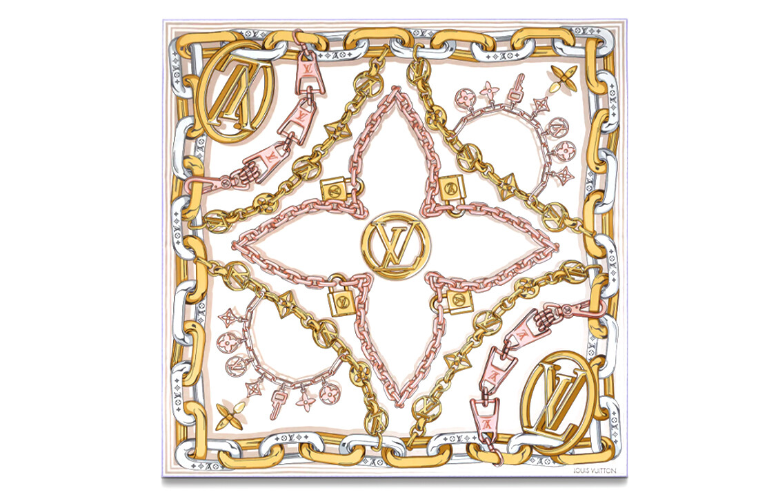 

Шарф шелковый Louis Vuitton женский, золотой