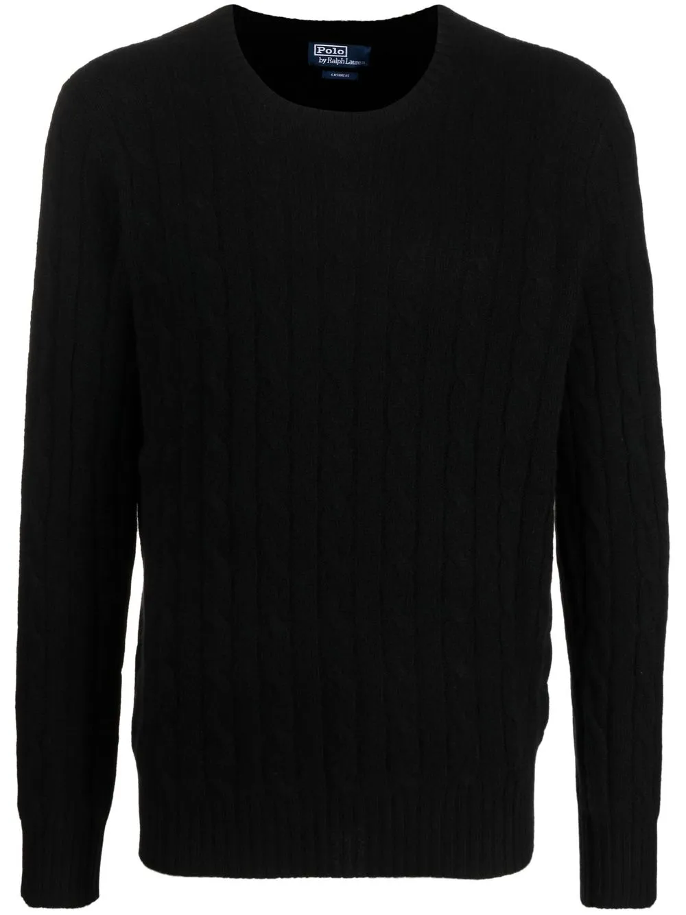 Кашемировый джемпер фактурной вязки POLO RALPH LAUREN, черный