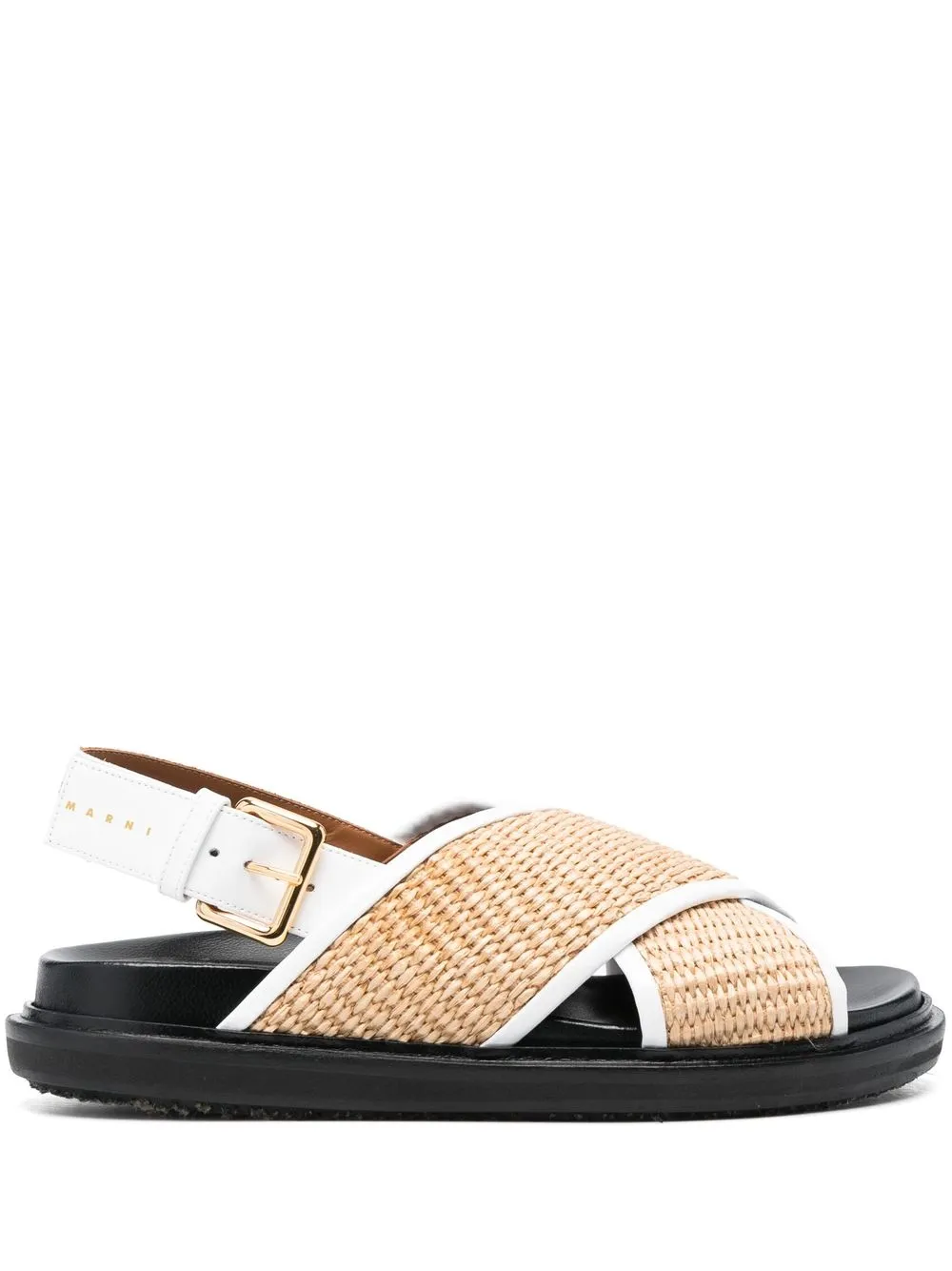 Сандалии Fussbett с перекрестными ремешками Marni, черный