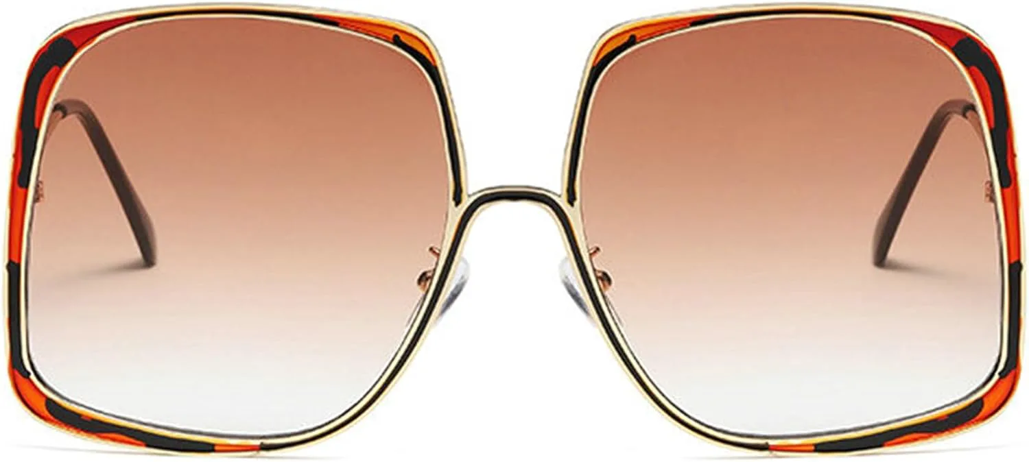 

Солнцезащитные очки Willochra Oversize Square Pilot для женщин и мужчин, роскошные солнцезащитные очки в металлической оправе, черные градиентные очки, C2