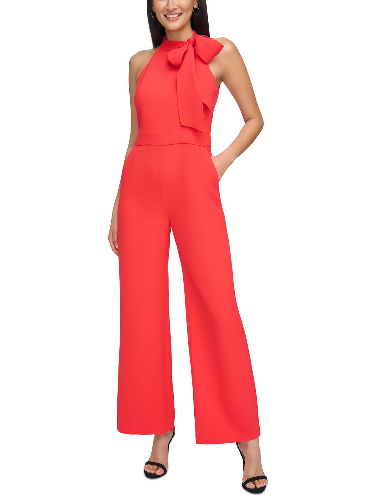 

Женский креповый комбинезон с бантом Vince Camuto, цвет mango
