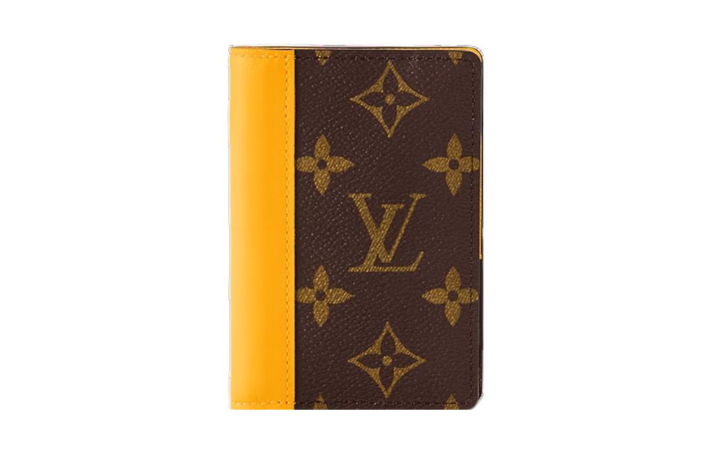

Louis Vuitton Мужской кошелек из холста с покрытием, стандартный размер, коричнево-желтый