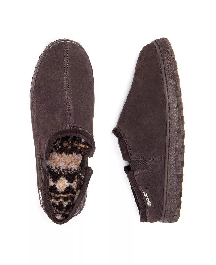 Мужские матовые замшевые сабо Berber Printed, шоколадный, 9 MUK LUKS, коричневый — фото 4