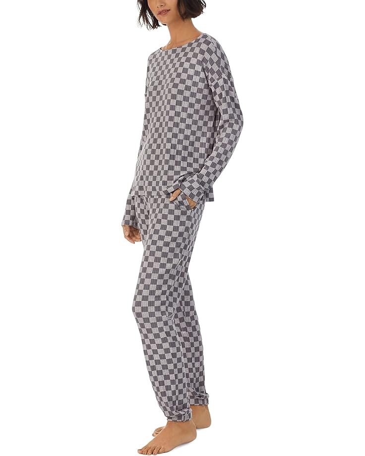 

Пижамный комплект DKNY Long Sleeve Joggers PJ Set, цвет Grey Check