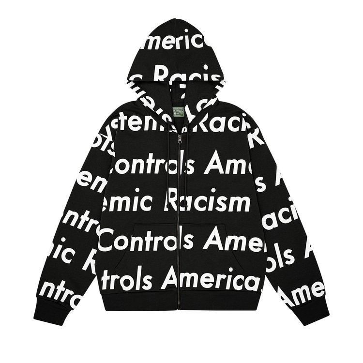 

Худи Denim Tears x Arthur Jafa Systemic Racism Controls America Zip Up Hoodie, черный