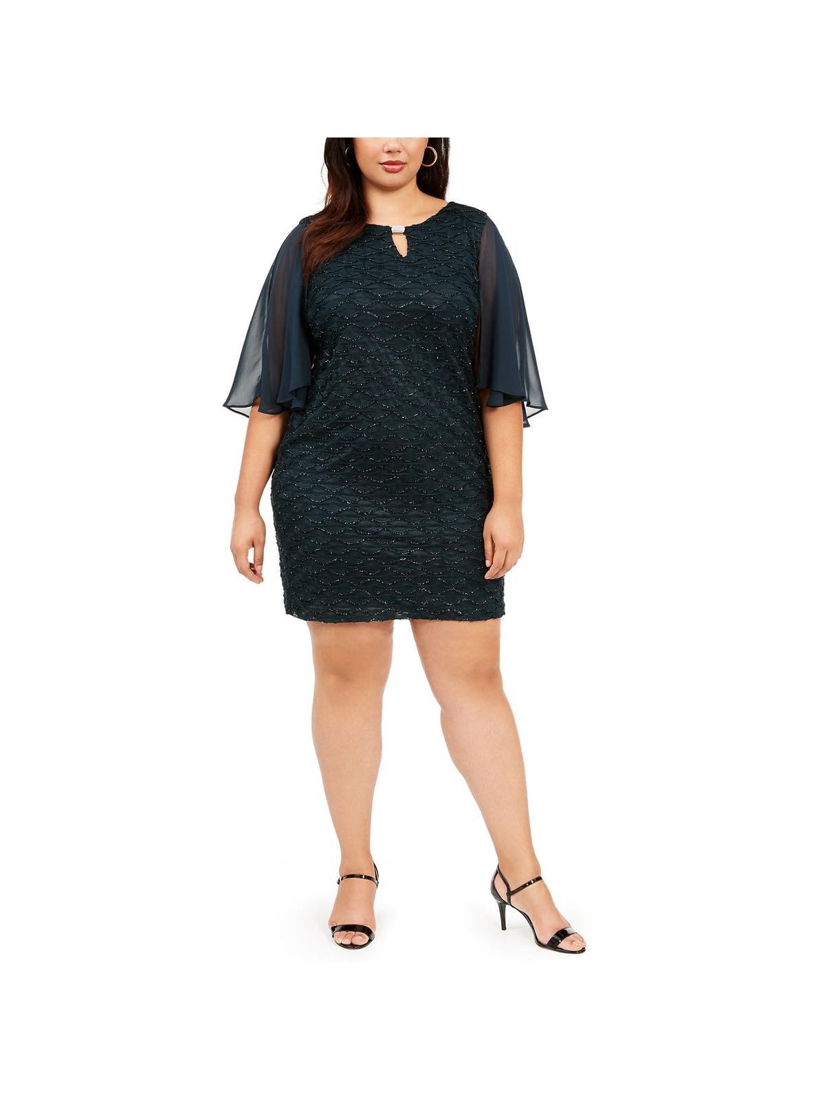 

Плюс Женское Коктейльное Платье с Пайетками Connected Apparel, цвет dark mallard