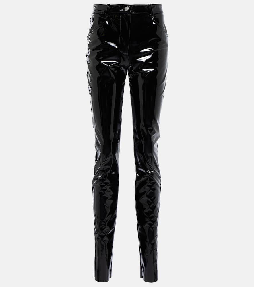 

Высокие облегающие виниловые брюки Victoria Beckham, Black