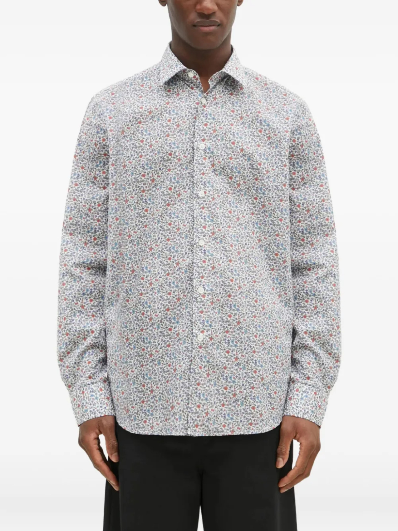 

Рубашка с цветочным принтом Paul Smith, синий