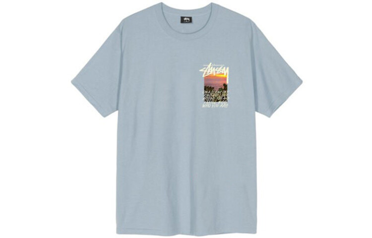 Футболка унисекс сланцевого цвета Stussy, цвет Slate — фото 2