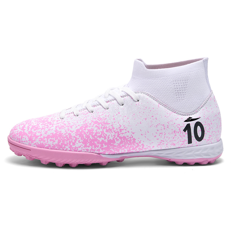 

Kuding Унисекс футбольные бутсы высокие розовые/черные/золотые/синие/белые - розовые для искусственного покрытия, цвет Pink Turf