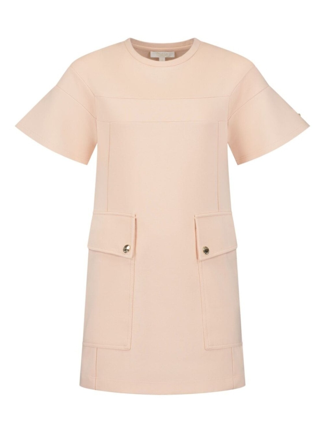 

Chloé Kids мини-платье с круглым вырезом и короткими рукавами, розовый