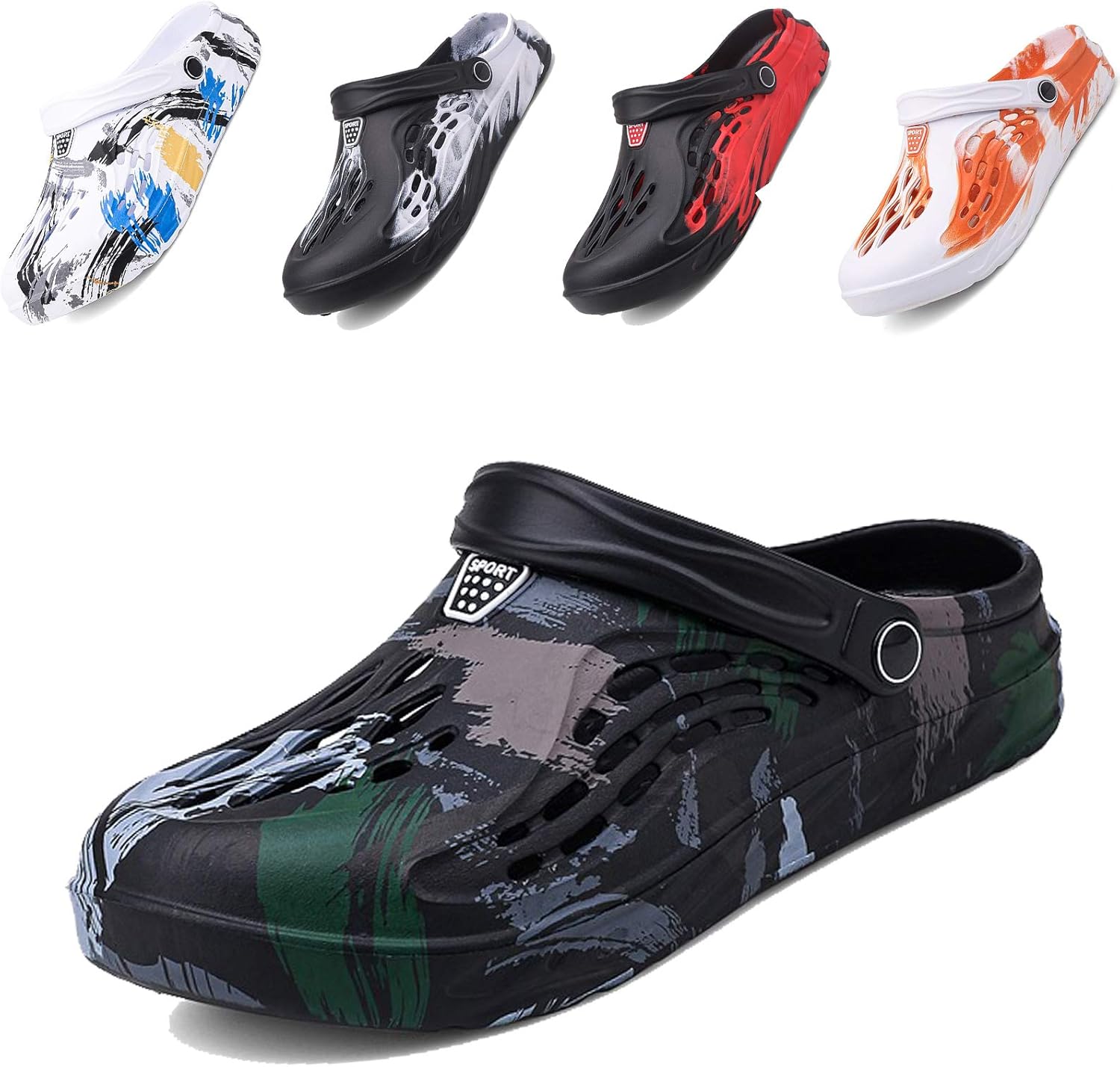 

Классические сабо CYian для мужчин и женщин, легкие, слипоны, с пушистой подкладкой, пляжные сандалии, садовые сабо, E Green