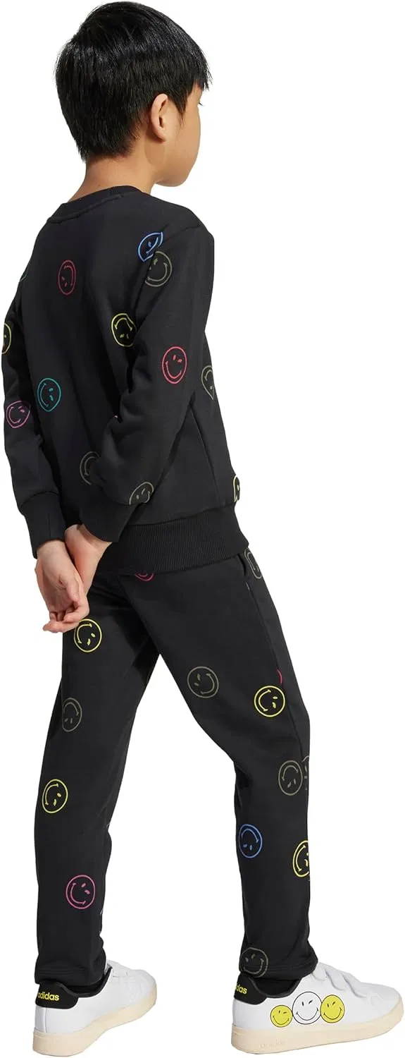 Детский спортивный костюм Smiley World adidas, черный, Carbon — фото 2