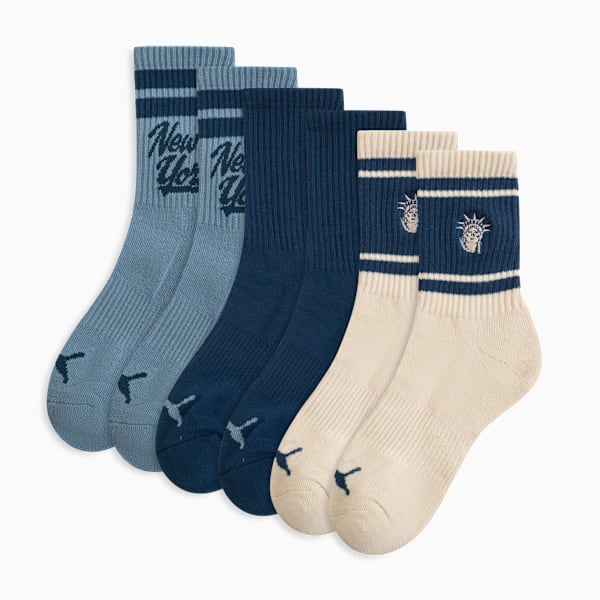 

Женские носки с низким вырезом (3 пары) Nyc Puma, мультиколор