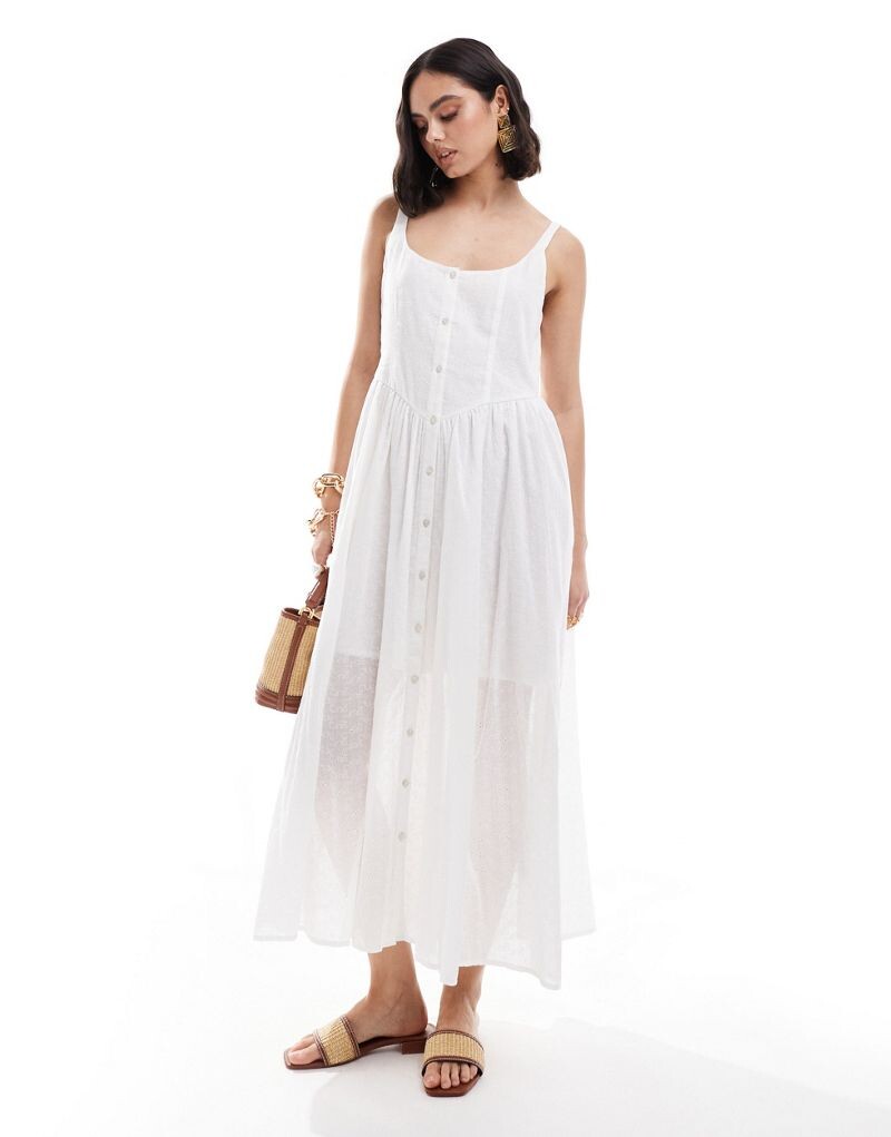 

Белое платье миди для пикника ASOS DESIGN