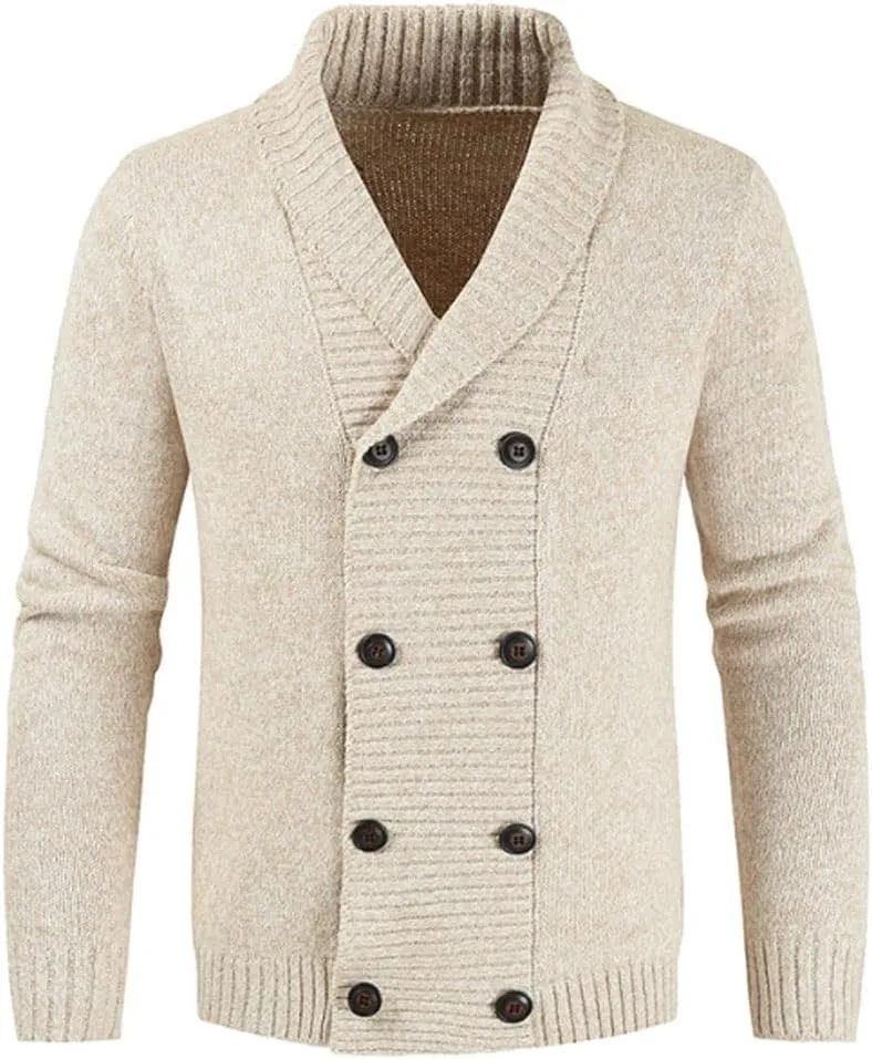 

Мужской кардиган JadeRich с шальным воротником и двубортной застежкой