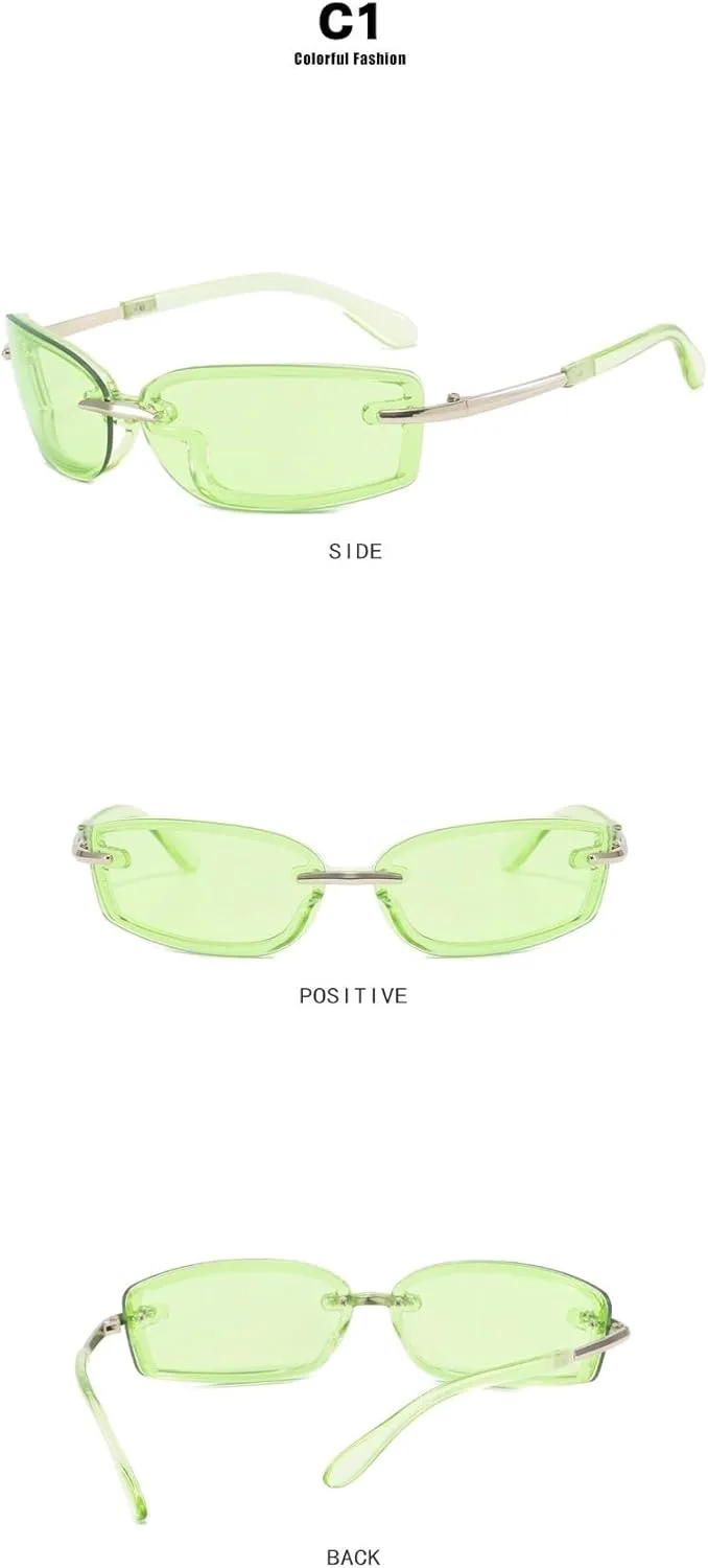 

Солнцезащитные очки в тонкой оправе для мужчин, для активного отдыха, для покупок, для отпуска, для поездок на работу, для женщин, для вечеринок Generic, White