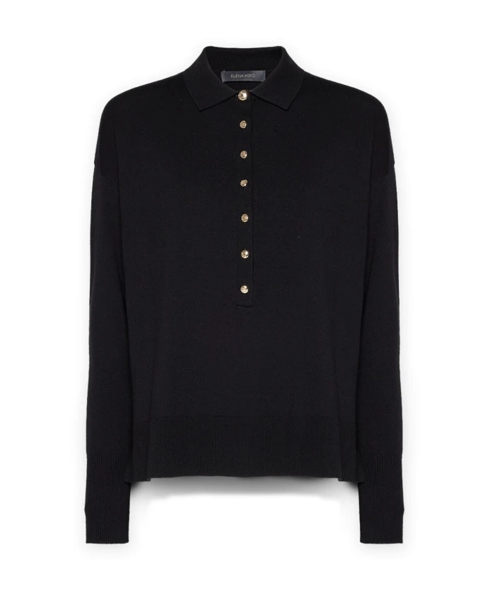 

Свитер с воротником и пуговицами Elena Mirã², черный