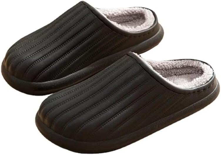 

Мужские и женские водостойкие хлопковые тапочки из ПУ для использования дома и на улице Zonkacen, черный